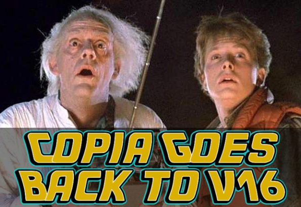 Doc Brown and Marty McFly look surprised and alarmed in a scene from "Back to the Future."