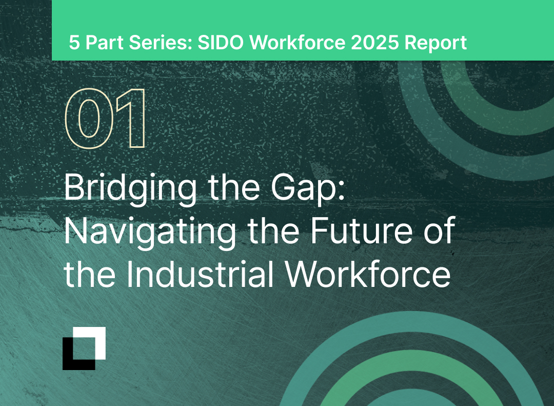 Cover page of a report titled "Bridging the Gap: Navigating the Future of the Industrial Workforce" from the 5 Part Series: