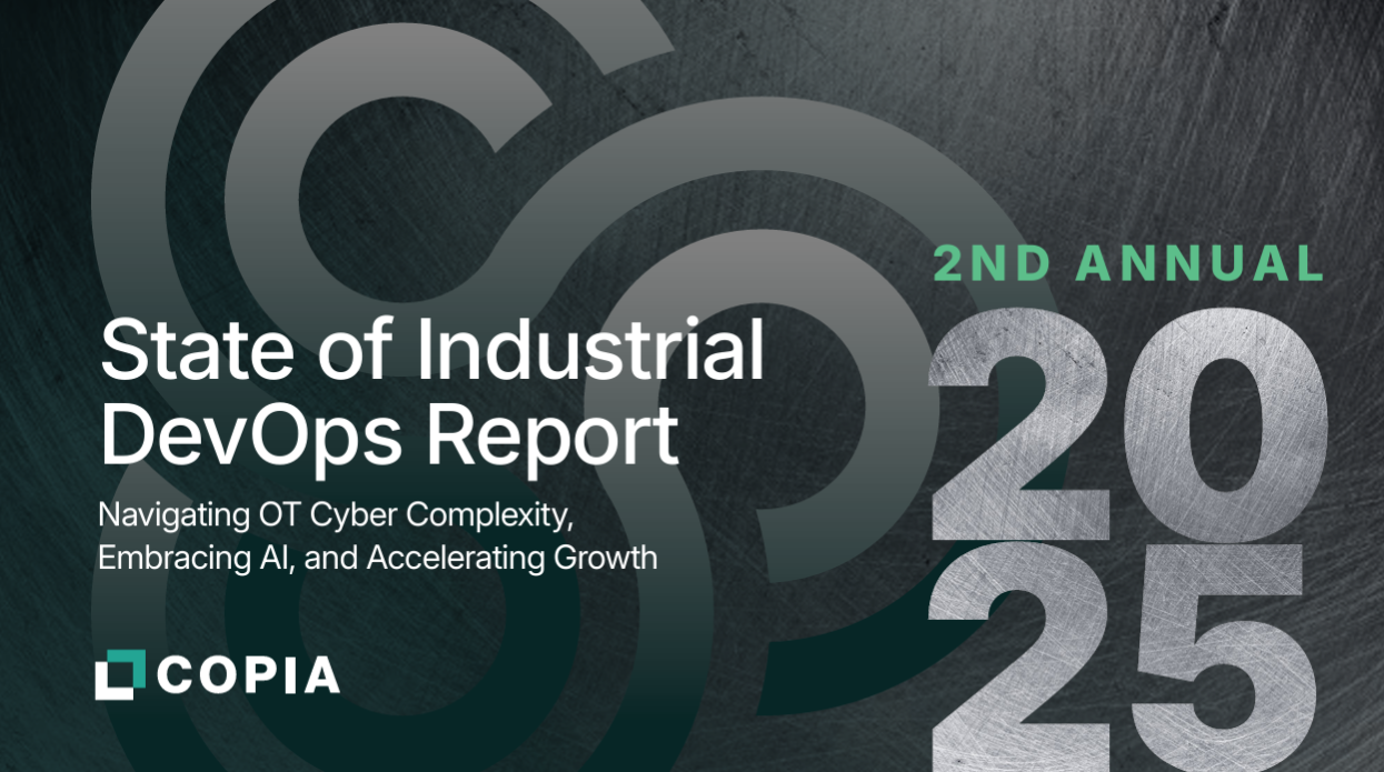 Cover page of the 2nd Annual State of Industrial DevOps Report with the title, subtitle, and COPIA logo.