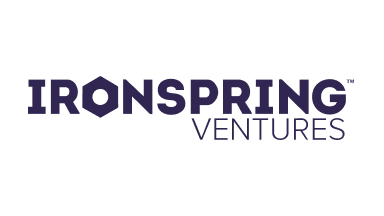 Ironspring Ventures logo featuring bold purple text with "IRONSPRING" above "VENTURES" on a white background.