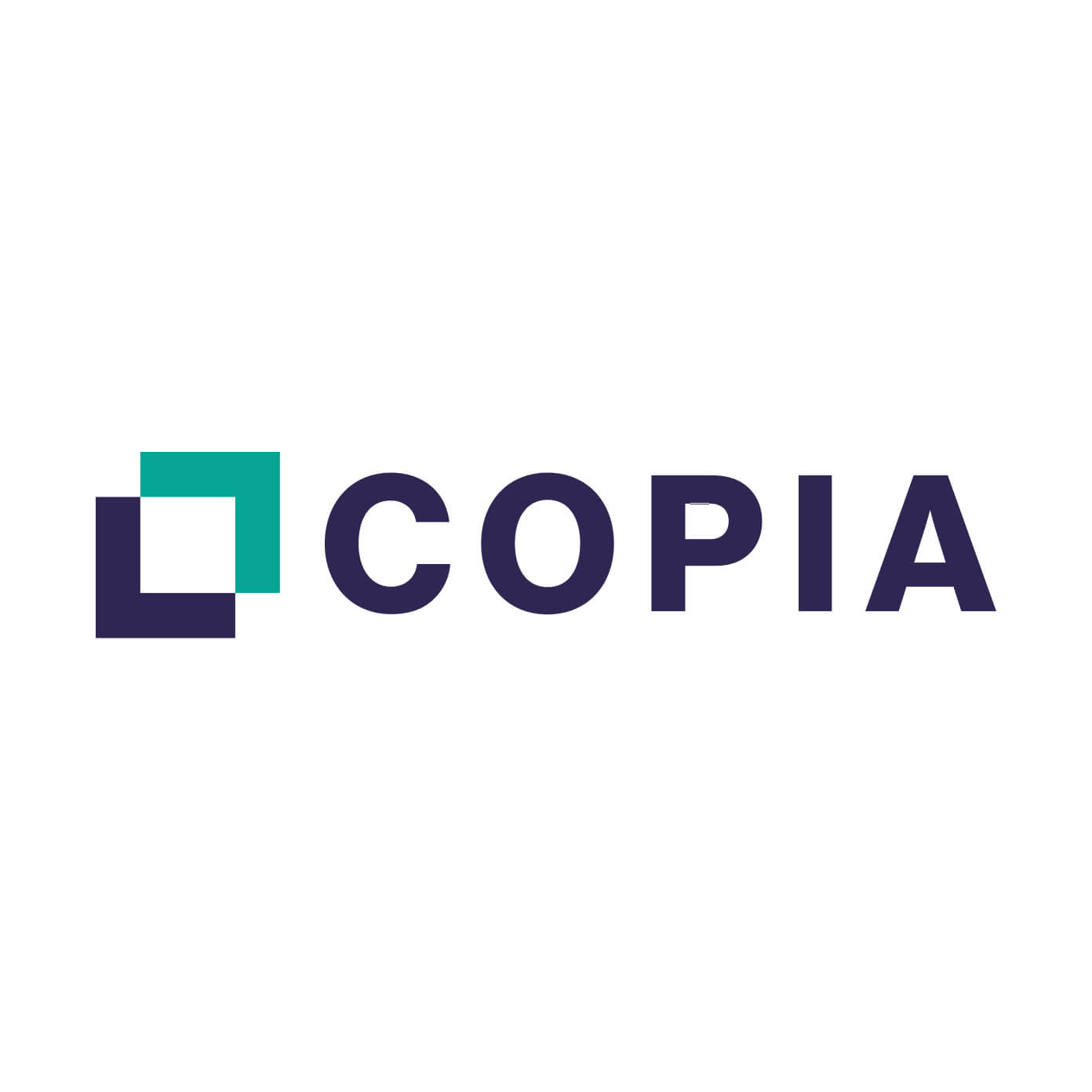 The image features the logo of COPIA with two overlapping squares and the word "COPIA" in bold, dark letters.