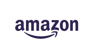 The Amazon logo features the word "amazon" with a curved arrow underneath pointing from A to Z.