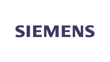 The Siemens logo features the word "SIEMENS" in bold, uppercase purple letters on a white background.